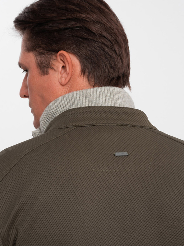 Ombre Clothing Мъжко олекотено яке Ombre Clothing BIKER в цвят каки