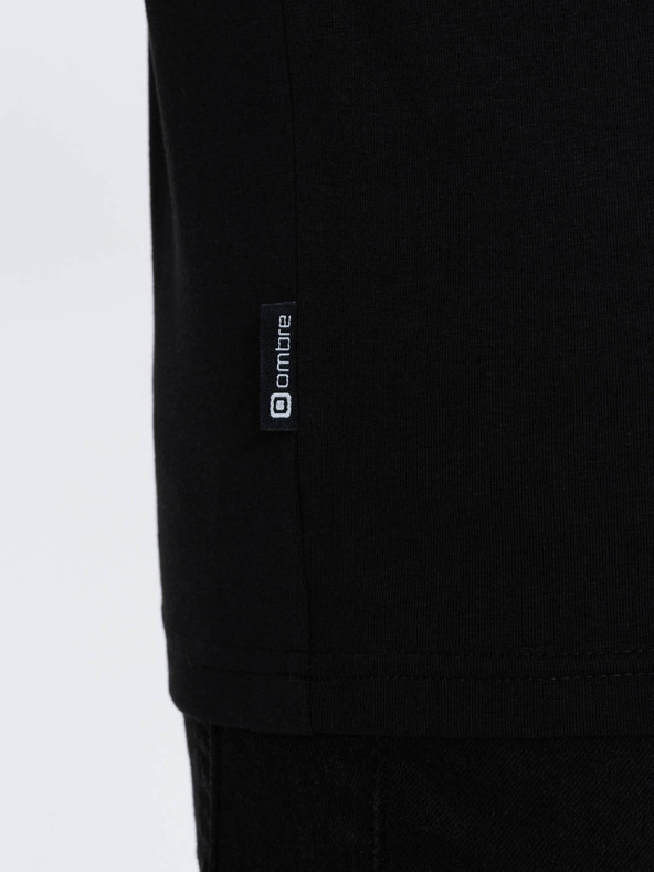 Ombre Clothing Черна мъжка тениска Ombre Clothing
