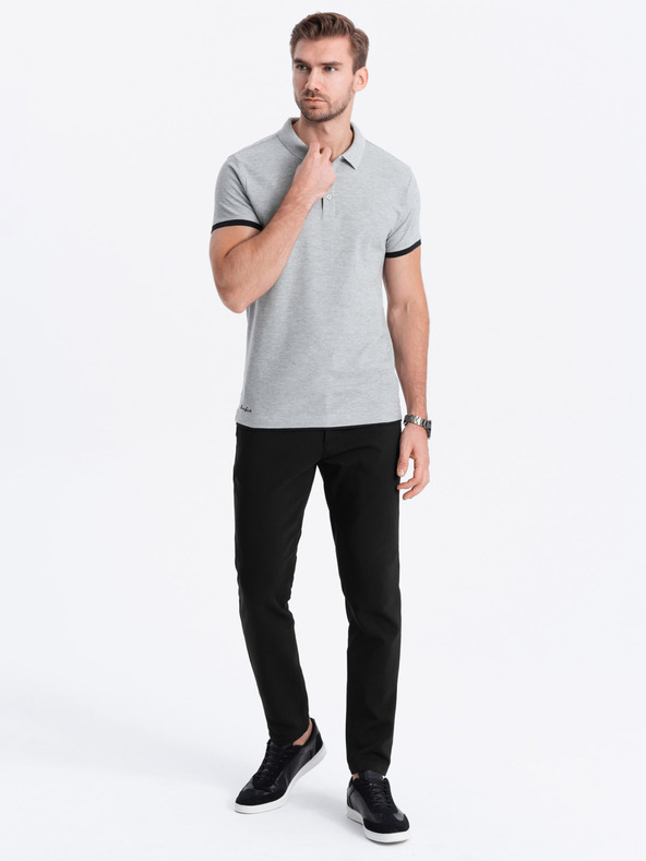 Ombre Clothing Сива мъжка поло риза Ombre Clothing