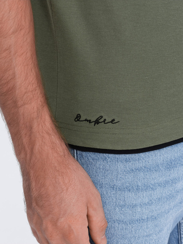 Ombre Clothing Зелена мъжка поло риза Ombre Clothing