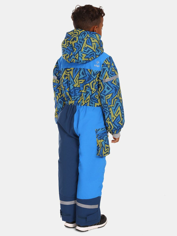 Kilpi Син зимен шарен скиорски костюм за момчета Kilpi Pontino