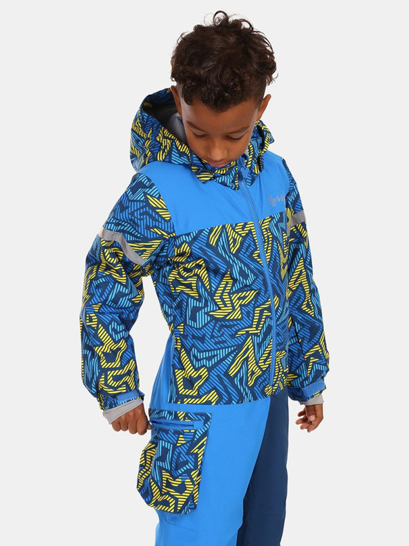 Kilpi Син зимен шарен скиорски костюм за момчета Kilpi Pontino