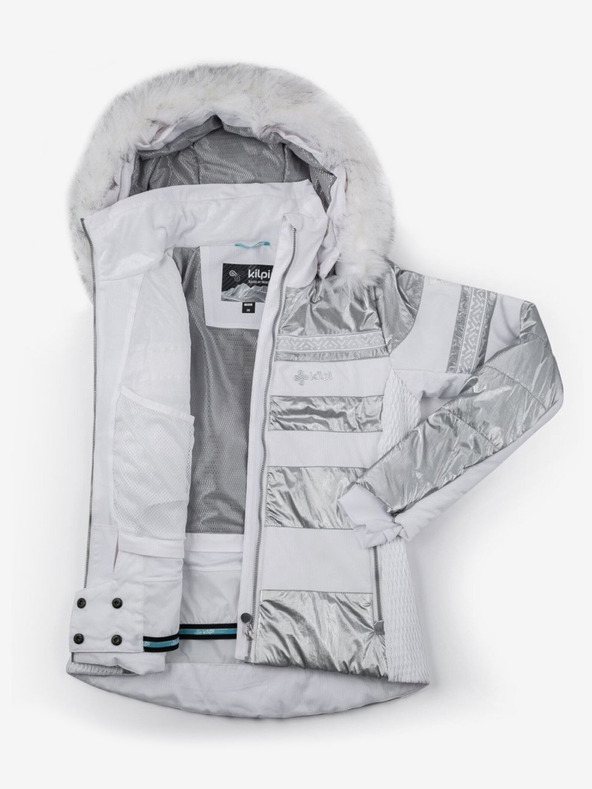 Kilpi Дамско ски яке Kilpi Dalila в бяло, сиво и сребристо