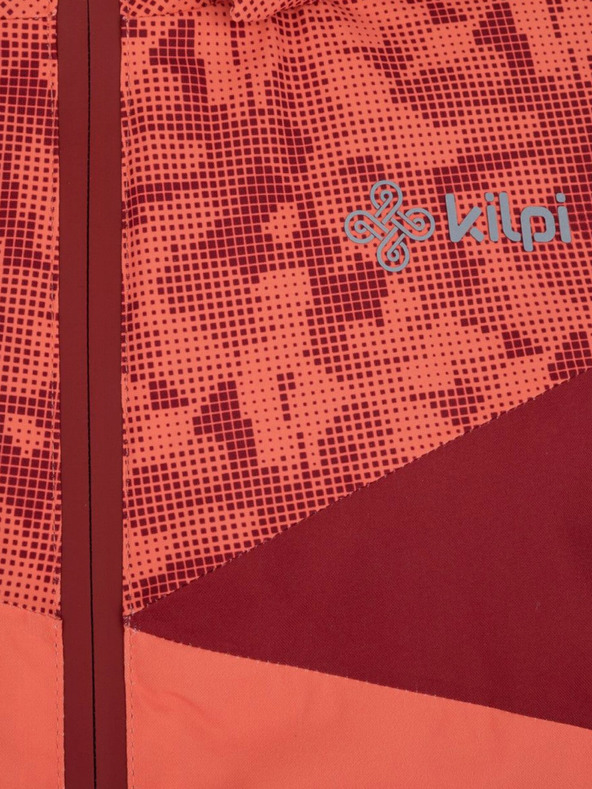 Kilpi Червено и оранжево шарено ски яке за момичета Kilpi SAARA-JG