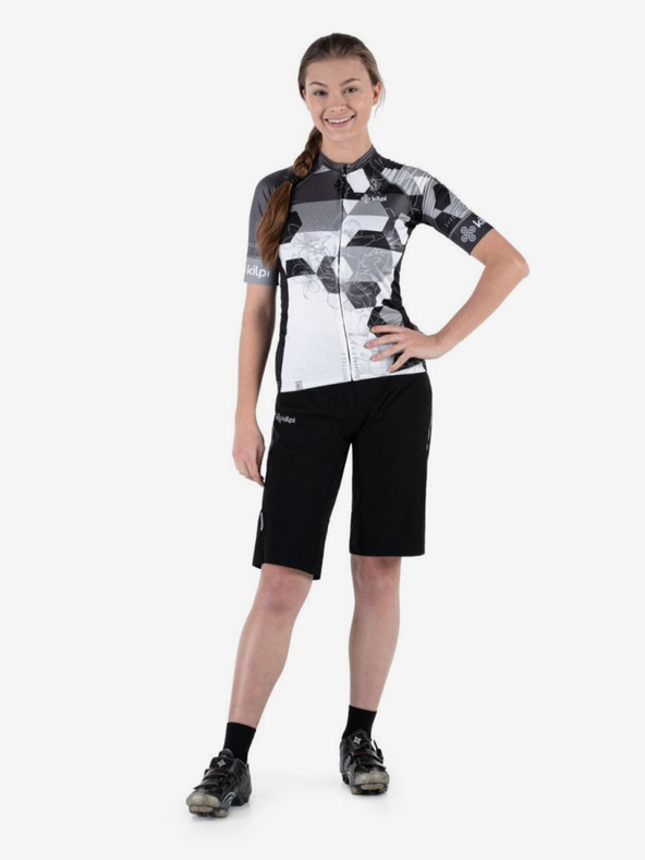 Kilpi Черно-бяла дамска колоездачна фланелка Kilpi Adamello-W
