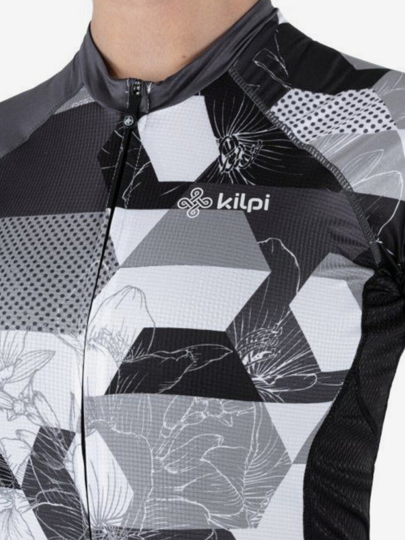Kilpi Черно-бяла дамска колоездачна фланелка Kilpi Adamello-W
