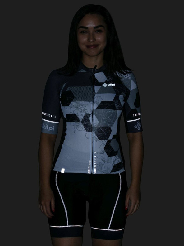 Kilpi Черно-бяла дамска колоездачна фланелка Kilpi Adamello-W