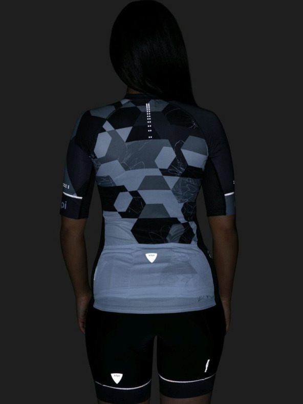 Kilpi Черно-бяла дамска колоездачна фланелка Kilpi Adamello-W