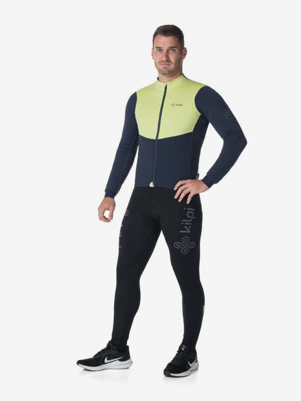 Kilpi Зелена и синя мъжка колоездачна фланелка Kilpi Moveto