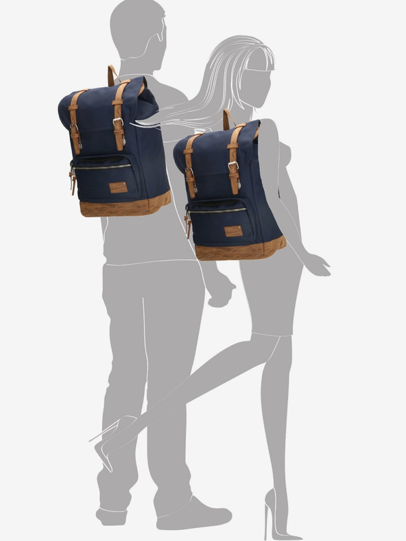 Enrico Benetti Раница Енрико Бенети Сантяго 17" раница за преносими компютри 23 л Синя