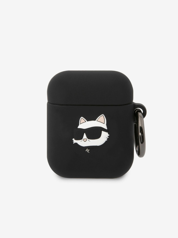 Karl Lagerfeld 3D лого NFT Choupette Head Силиконов калъф за Airpods 1/2 Black Karl Lagerfeld