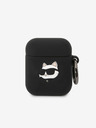 Karl Lagerfeld 3D лого NFT Choupette Head Силиконов калъф за Airpods 1/2 Black Karl Lagerfeld