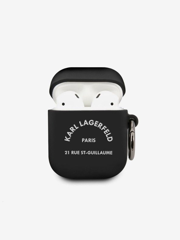 Karl Lagerfeld Rue St Guillaume Силиконов калъф за Airpods 1/2 Black Karl Lagerfeld