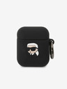 Karl Lagerfeld 3D лого NFT Karl Head Силиконов калъф за Airpods 1/2 Black Karl Lagerfeld