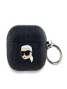 Karl Lagerfeld Карл Лагерфелд PU релефен калъф за глава на Карл и Чупене за AirPods 3 черен