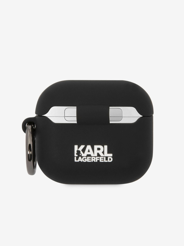 Karl Lagerfeld 3D лого NFT Choupette Head Силиконов калъф за Airpods 3 черен Karl Lagerfeld