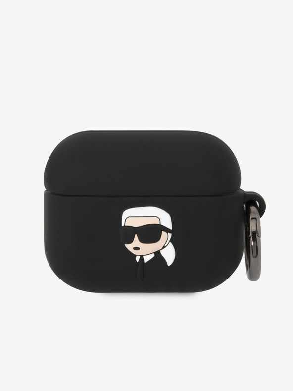 Karl Lagerfeld 3D лого NFT Karl Head Силиконов калъф за Airpods Pro черен Karl Lagerfeld