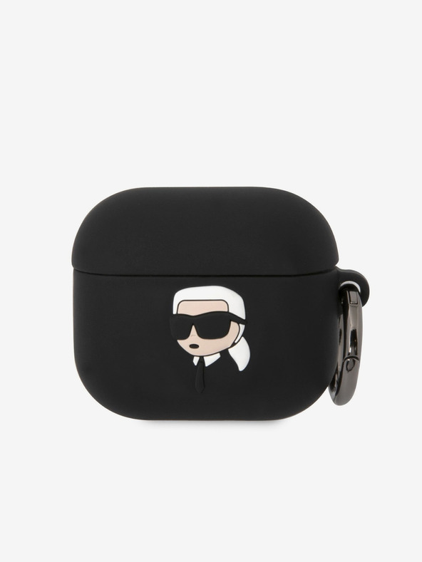 Karl Lagerfeld 3D лого NFT Karl Head Силиконов калъф за Airpods 3 Черен Karl Lagerfeld