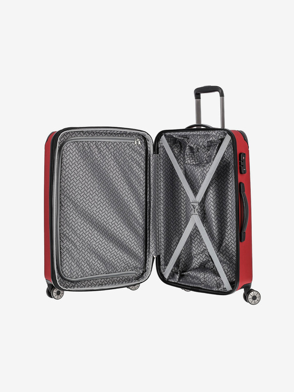 Travelite Комплект от три пътнически куфара Travelite City 4w в червено S,M,L