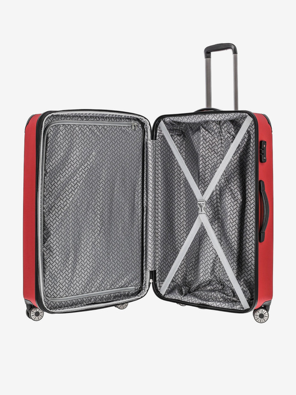 Travelite Комплект от три пътнически куфара Travelite City 4w в червено S,M,L