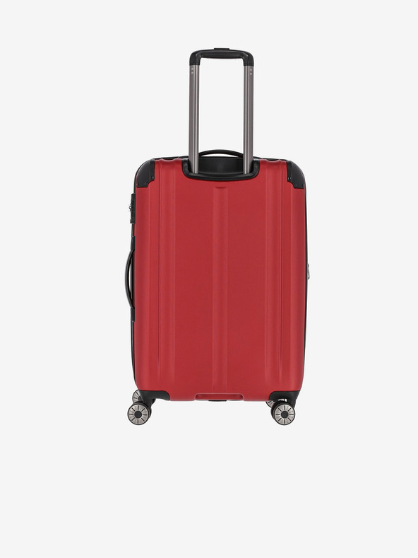 Travelite Комплект от три пътнически куфара Travelite City 4w в червено S,M,L