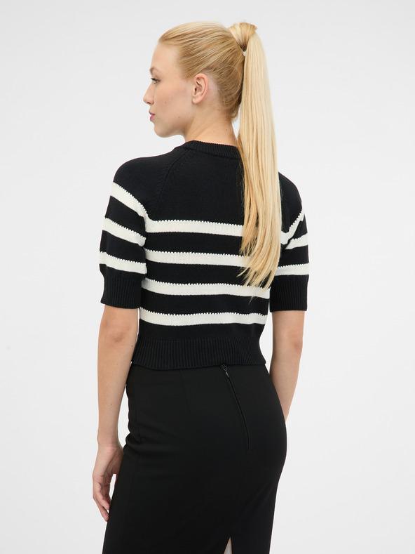 Orsay Черен дамски пуловер с къс ръкав ORSAY