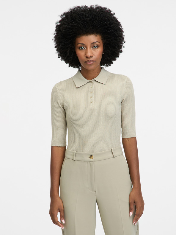 Orsay Сива дамска риза с къс ръкав ORSAY