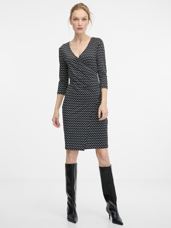 Orsay Черна дамска рокля с дължина до коляното ORSAY