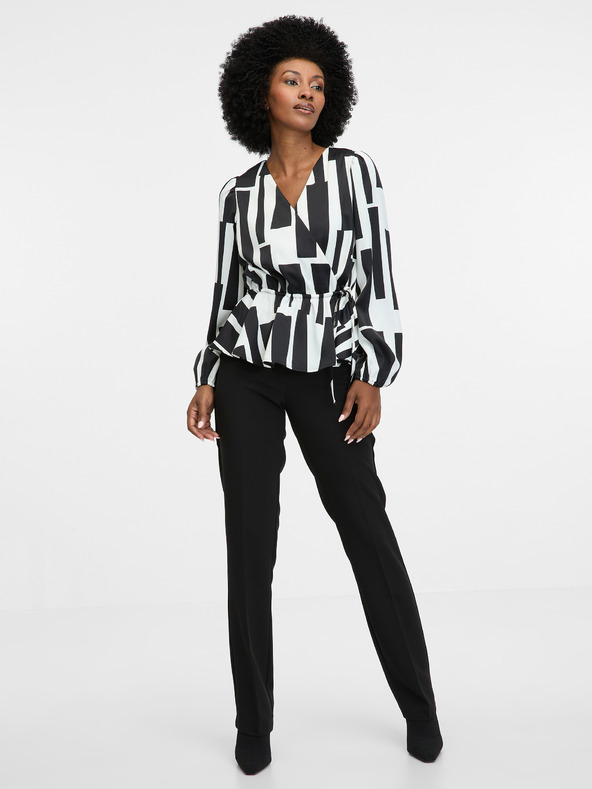 Orsay Черна дамска блуза с десен ORSAY