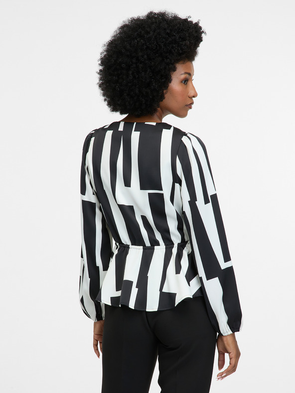 Orsay Черна дамска блуза с десен ORSAY