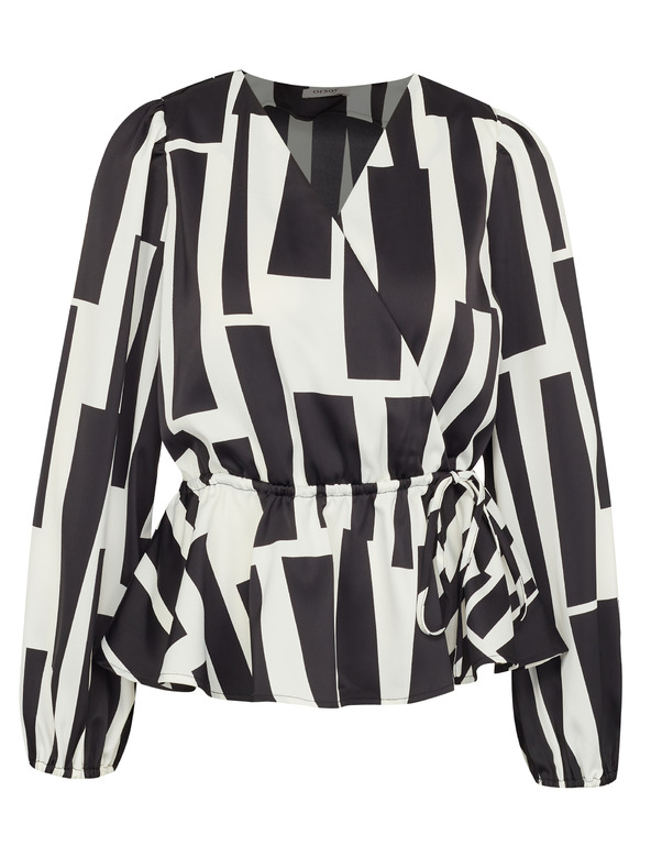 Orsay Черна дамска блуза с десен ORSAY