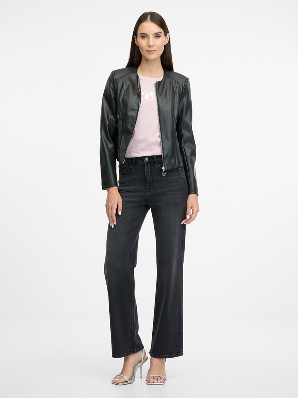 Orsay Черно дамско яке от изкуствена кожа ORSAY