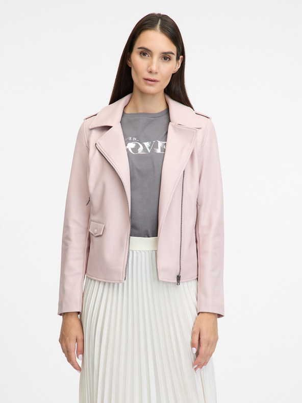 Orsay Светлорозово дамско яке от изкуствена кожа ORSAY