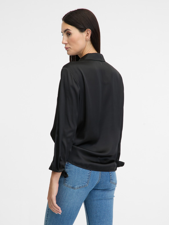 Orsay Черна дамска риза с яка ORSAY