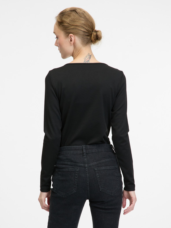 Orsay Черна дамска блуза с дълъг ръкав ORSAY