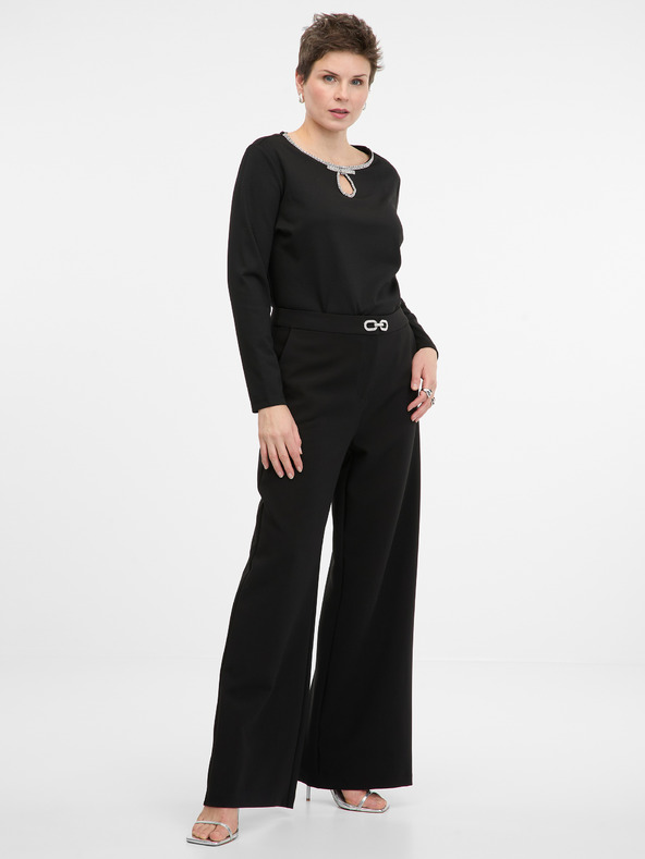 Orsay Черна дамска блуза с дълъг ръкав ORSAY