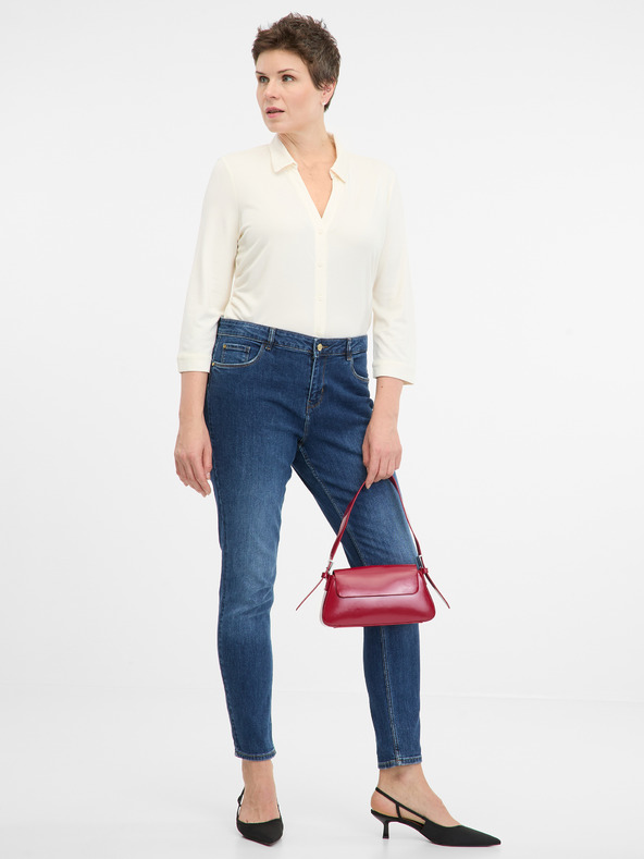 Orsay Кремава дамска блуза с яка ORSAY