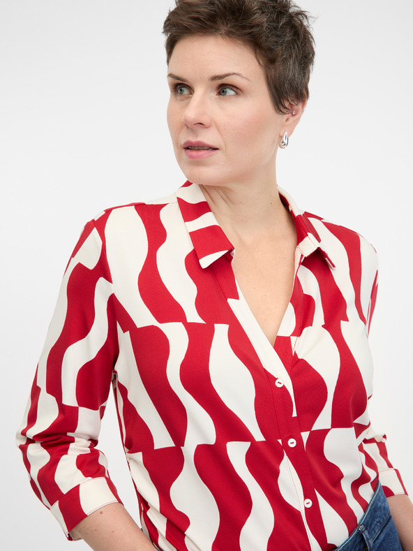 Orsay Червена блуза с яка ORSAY