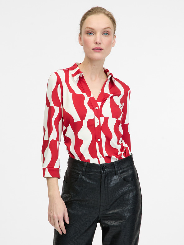 Orsay Червена блуза с яка ORSAY