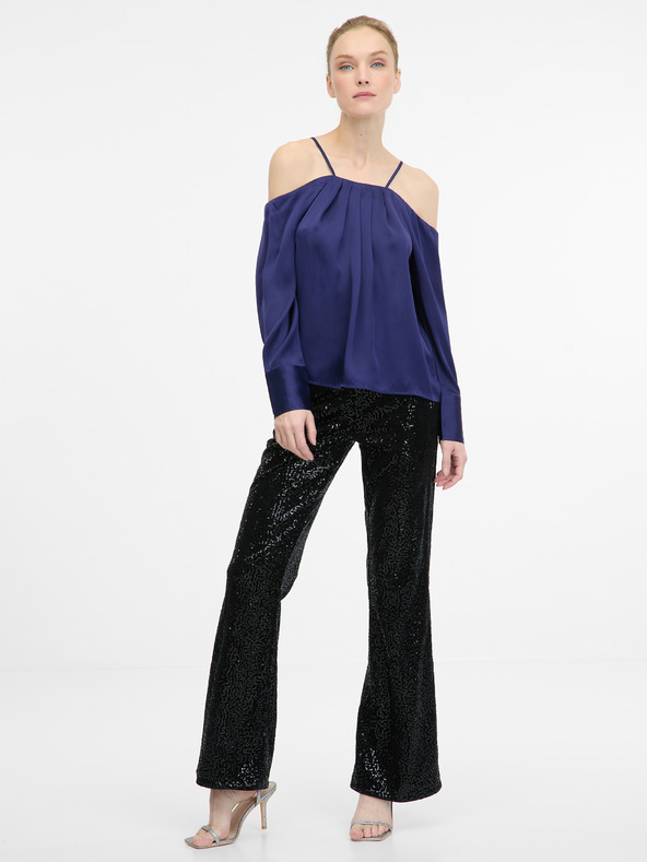 Orsay Тъмносиня блуза с открити рамене ORSAY