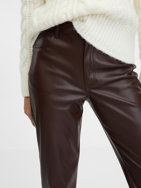 Orsay Черен дамски панталон от изкуствена кожа ORSAY