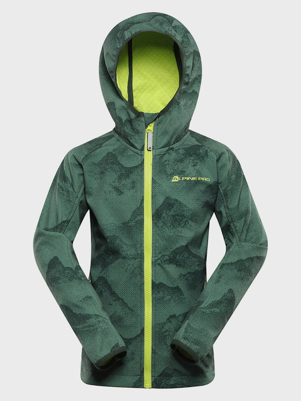 ALPINE PRO Зелено детско софтшел яке с мембрана Alpine Pro Ezoro