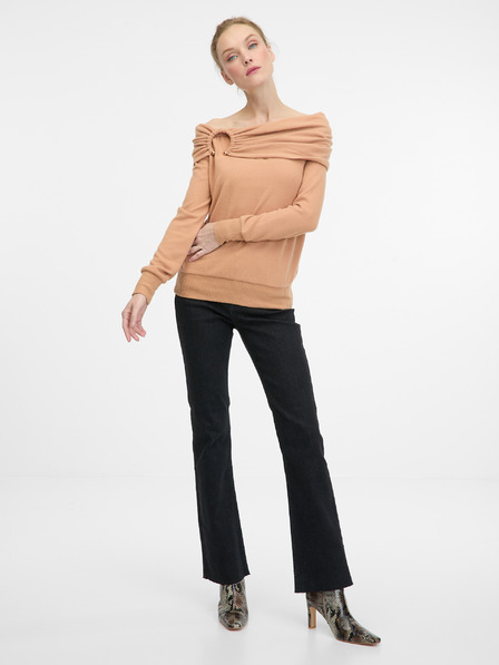 Orsay Светлокафява дамска риза с дълъг ръкав ORSAY