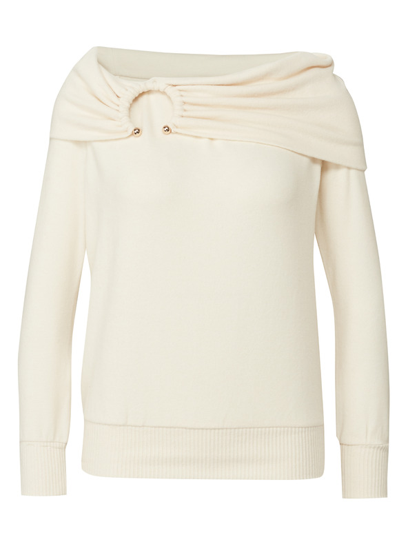 Orsay Кремава дамска тениска с дълъг ръкав ORSAY