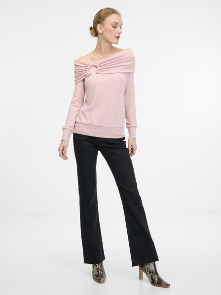 Orsay Светлорозова дамска тениска с дълъг ръкав ORSAY