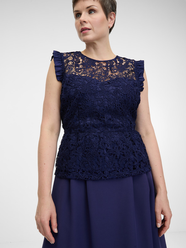 Orsay Тъмносиня дамска пола до коляното ORSAY