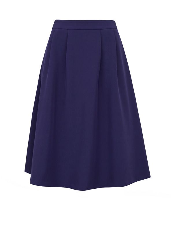 Orsay Тъмносиня дамска пола до коляното ORSAY