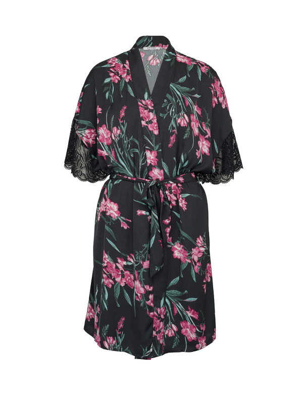 Orsay Черен дамски сатенен халат ORSAY