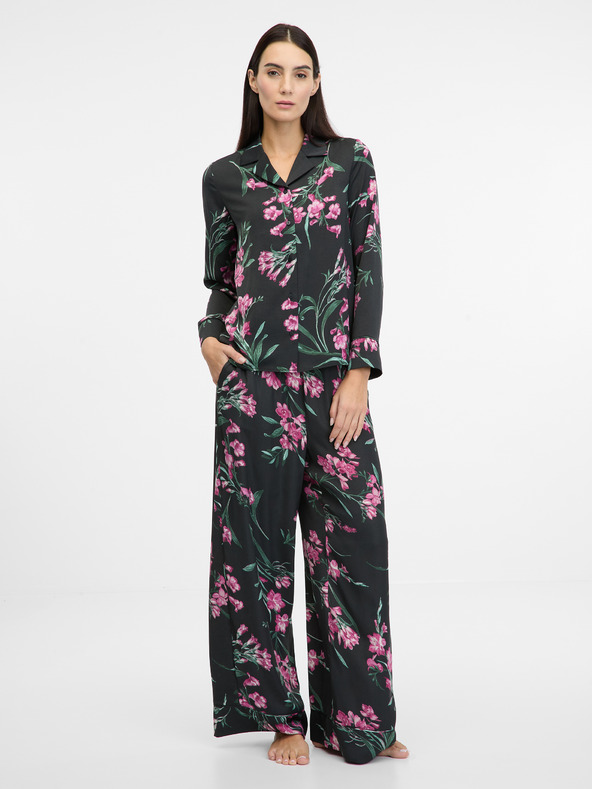 Orsay Черна дамска нощница от сатен ORSAY