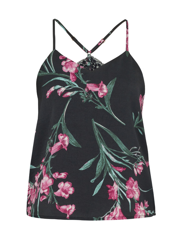 Orsay Черен дамски сатенен потник за пижама ORSAY